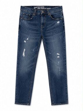 G21 Slim Straight Jeans Washed Blue with Light Distressing – Size 34x31 Like New
